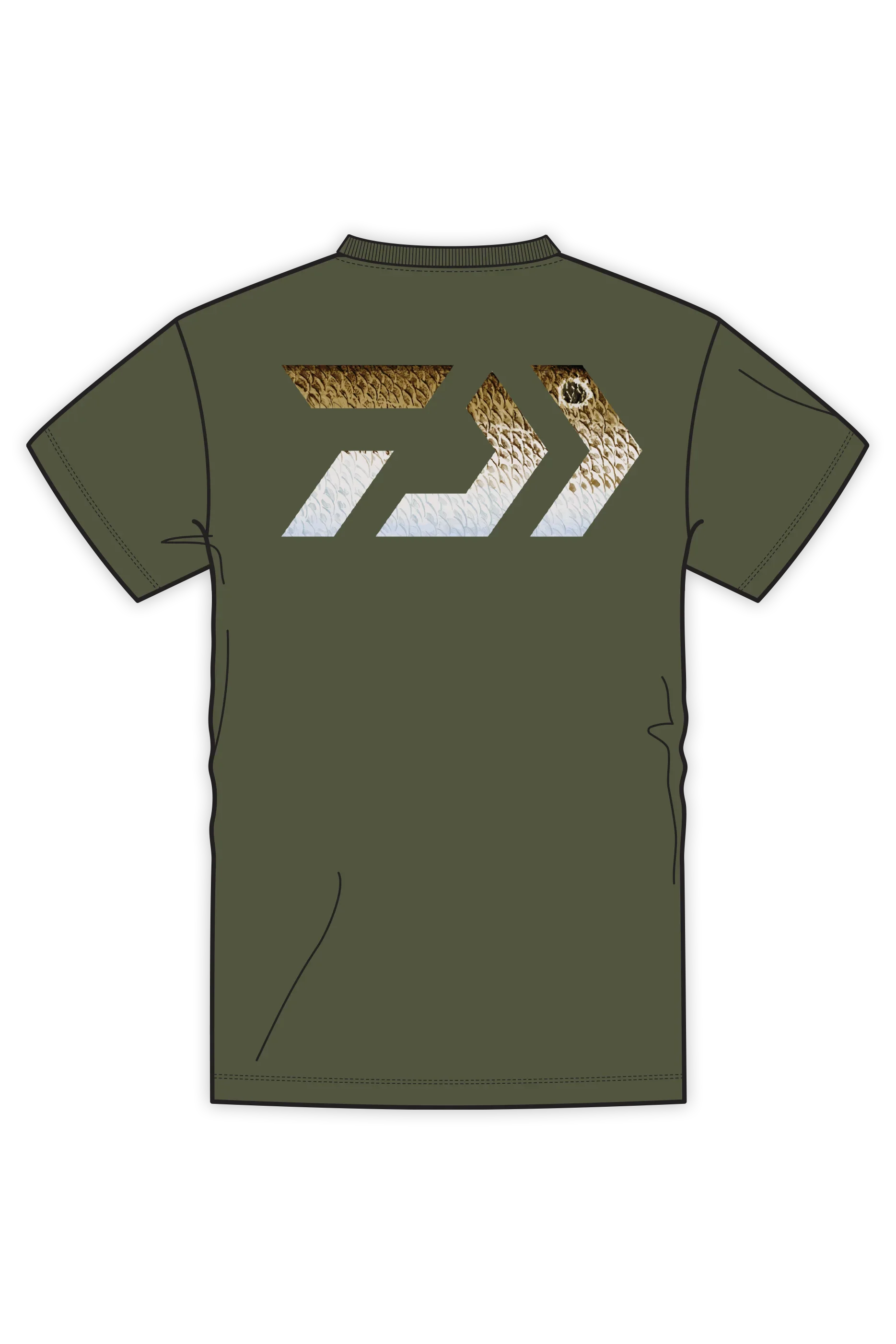 D-Vec Redfish Pattern Logo T-Shirt - Image 2